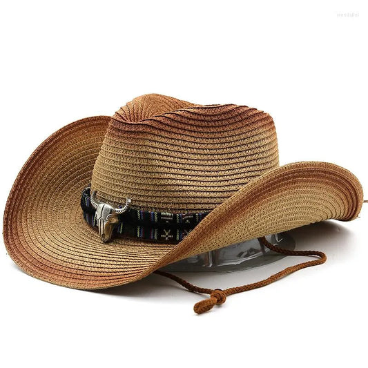 Cowboy Chic Khaki Straw Hat